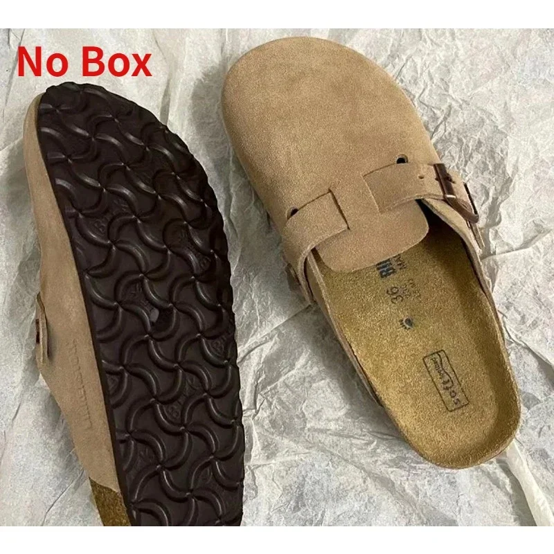 

Top Quality New Birken Leather Cork Slippers For Women And Men Fashion Summer All-Match Sandals Shoes soft-Soled Casusal Sandals