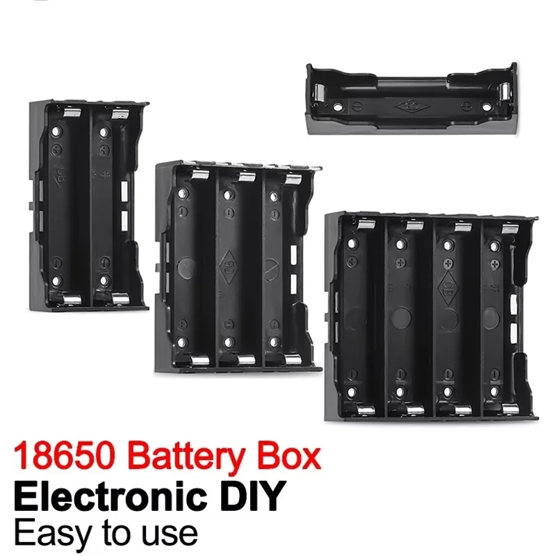 DIY 18650 Battery Holder Box 3.7V-4.2V Rechargeable Battery Power Bank Cases Hard Pin For 1 2 3 4 Slot 18650 Batteries Container