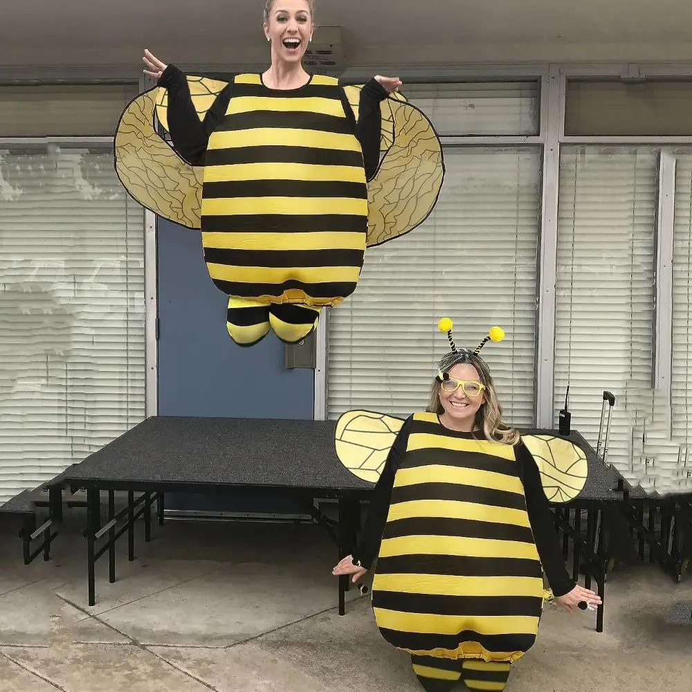 

1set Costumes Outfit Yellow Bee Cosplay Jumpsuit Yellow Bee Cute Holiday Costumes Props Photo Prop Animal Cosplay Props Adult