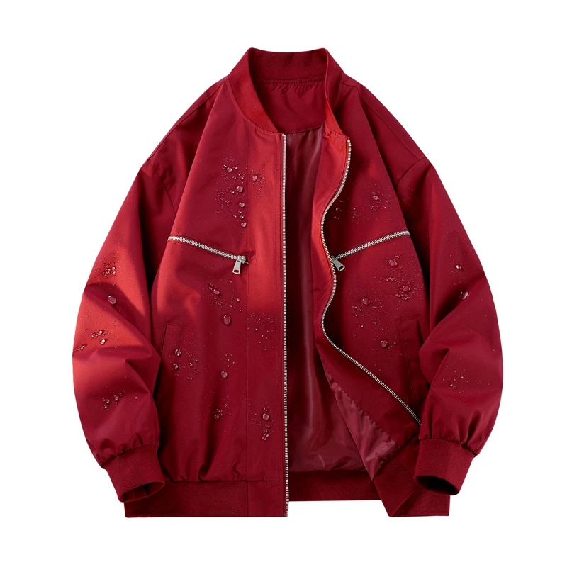 

Модная свободная куртка-пилот с бейсбольным воротником для мужчин, повседневная, в американском уличном стиле, рабочая одежда, молодежная, из полиэстера