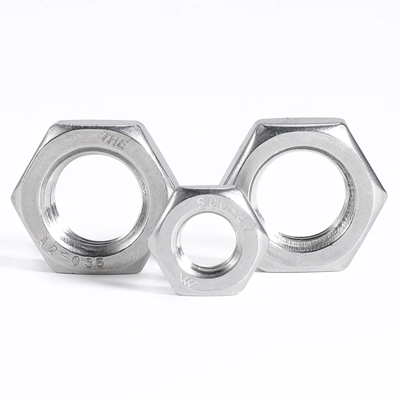 304 Stainless Steel Hexagonal Thin Nuts 316 Nuts A Full Range of Screw Caps M2 M2.5 M3 M4 M5 M6 M8 M10 M12 M14 M16 M18 M20 M22 M