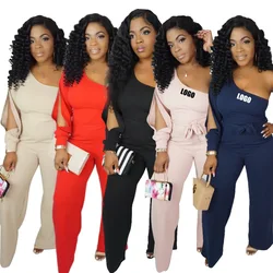 Custom LOGO women's clothing new spring and summer single-sleeved hollow jumpsuit fashionable and sexy women's clothing