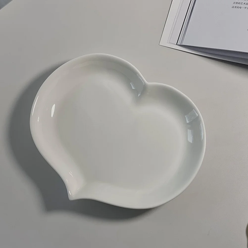 

Heart Shaped Ceramic Dish Premium Snack Plate for Dessert Fruit Salad Serving Easy Clean Waterproof Compact Lightweight Food