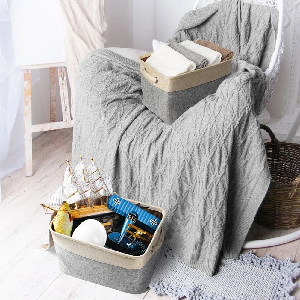 

Cotton Linen Storage Basket Multi purpose Toy Book Laundry Hamper Foldable Removable Clothes Case Household Sundries ganization