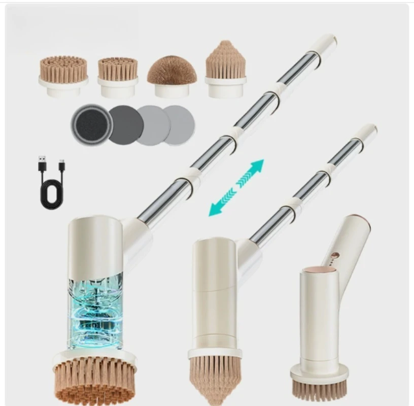 7 In 1 Rechargeable Wireless Handheld Electric Cleaning Brush Telescopic Cleaner For Kitchen Bathroom Glass