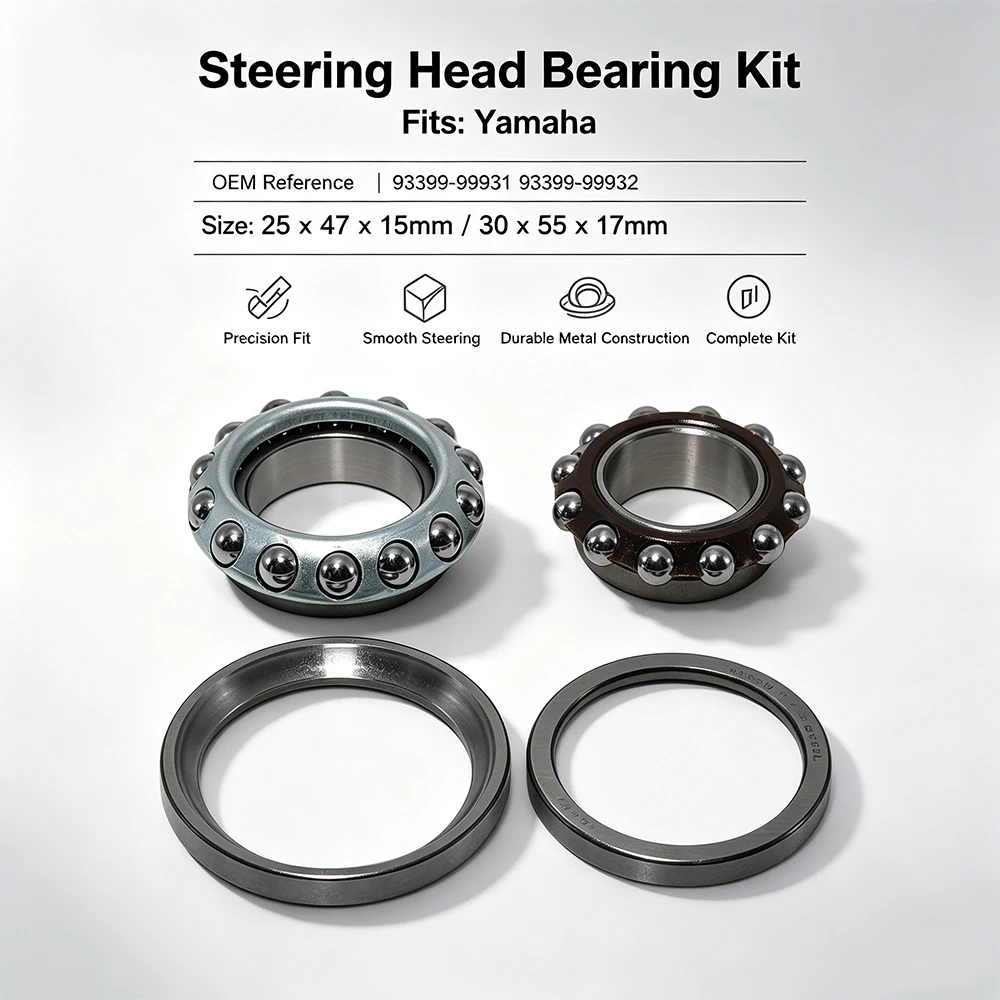 Steering Head Bearing Kit For Yamaha FZ6R FZ07 FJ09 MT01 MT03 MT07 MTT690 MT09 MT09TRA MTN250 MTN320-A 93399-99931 93399-99932