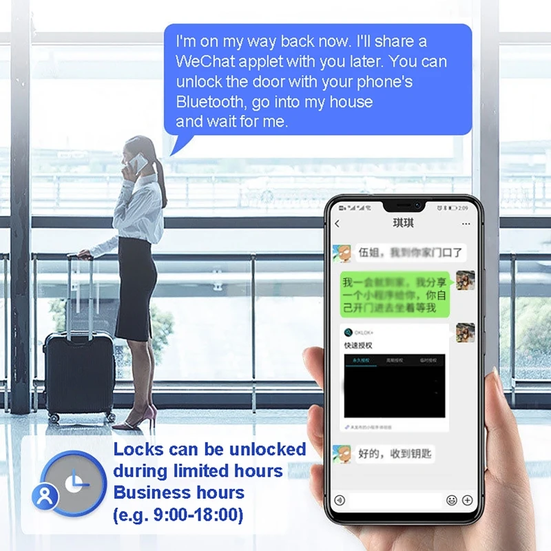 Smart Padlocks OKLOCK APP + Program + 60pc Fingerprints + Key Anti-Theft Padlock Phone Bluetooth Remote Authorization Unlocking