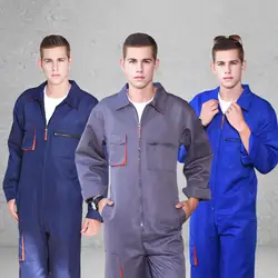 Work Clothes Stain-resistant Zipper Work Jumpsuit for Men Women Coveralls with Pockets Plus Size Welding Suit for Car Repair