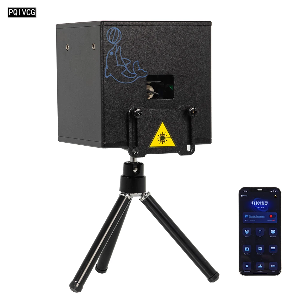 

500 МВт Bluetooth APP Анимационный лазерный свет RGB Полноцветная лазерная проекция Dj Disco Party Light Пользовательская функция граффити