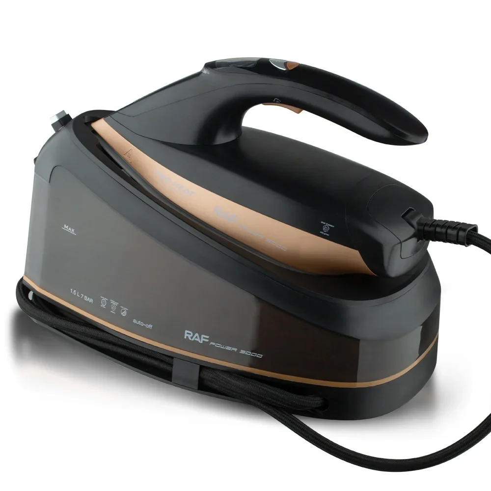 Household 3000W Pressure Steam Iron, Handheld Garment Steamer with Hanging Water Bottle Design