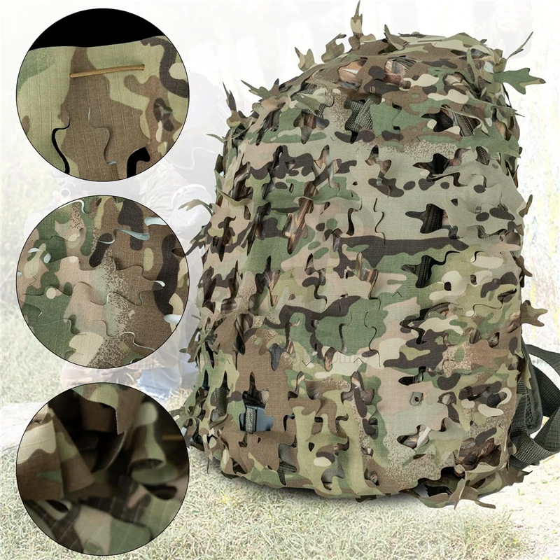 Bionic Camo Net sport Backpack Cover 3D Laser Tree Shape Camouflage Hunting Bags Cover Paintball Paratrooper Hunting Accessories