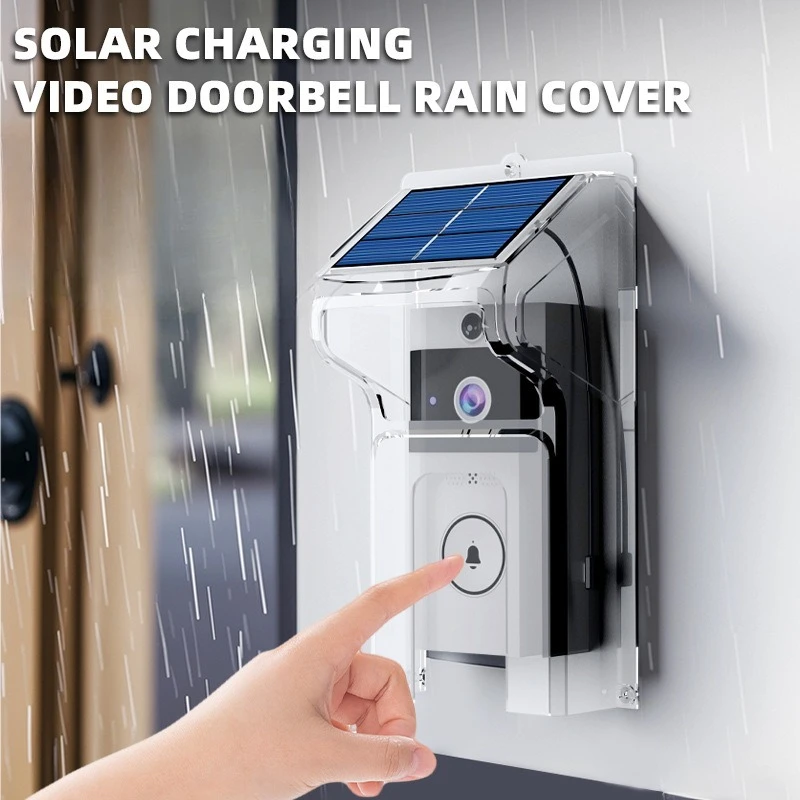 

High definition wireless video doorbell with solar rain cover intelligent surveillance camera