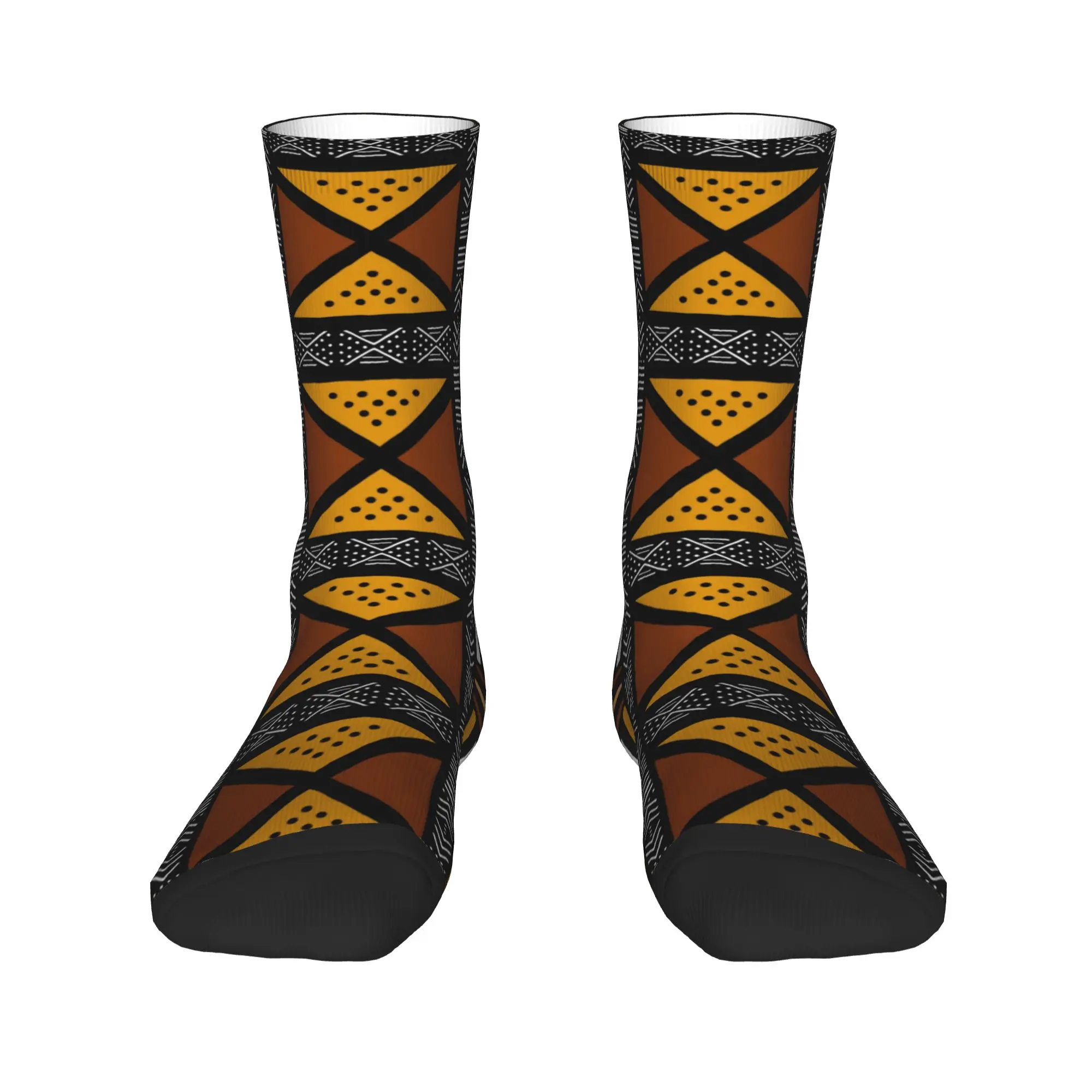 

Cute Men's Traditional African Ethnic Tribal Ankara Geometric Art Dress Socks Unisex Warm Breathbale 3D Print Crew Socks