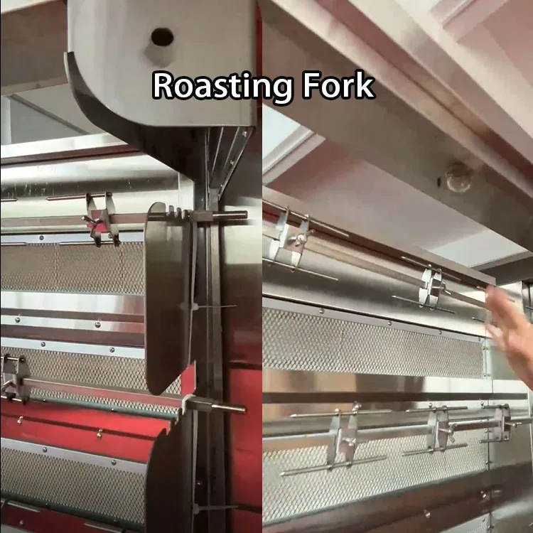 Roasted Chicken Rotisserie Machine Vertical Gas 2 To 8 Rods Commercial Chicken Rotisserie Oven High Capacity Baking Oven