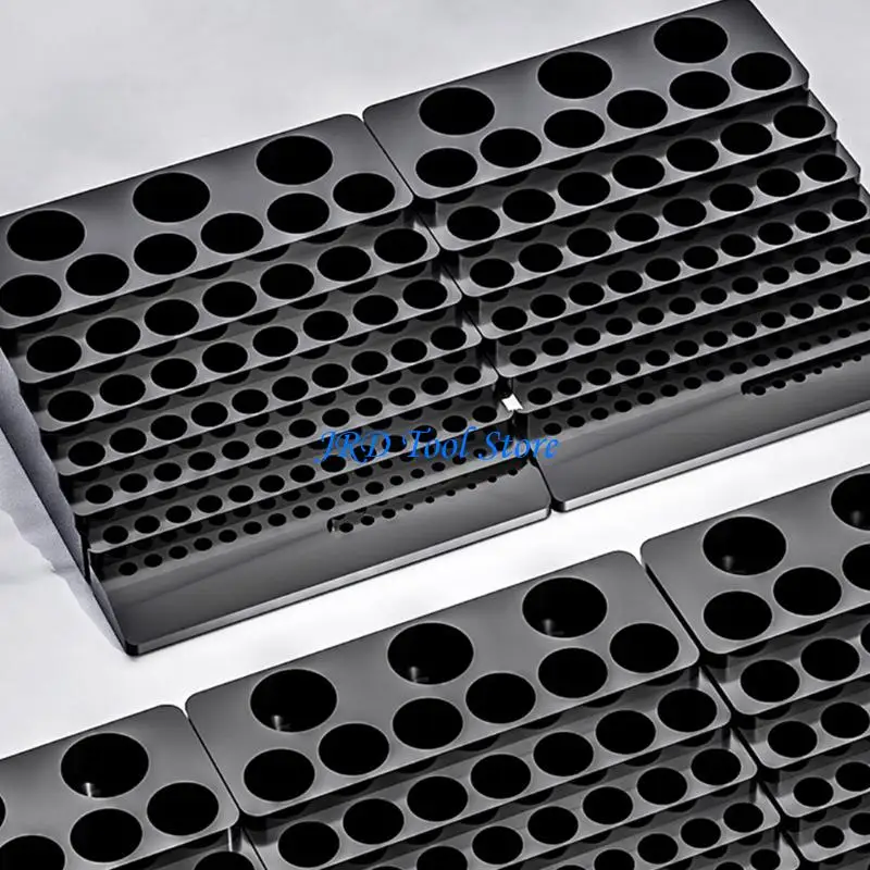 Caja almacenamiento herramientas A2UD con 85 hoyos para acceso rápido a broca y cortador fresado