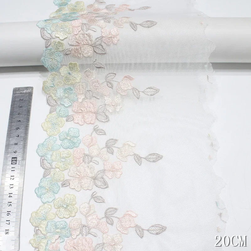 31Yards Flowers Embroidered Lace Trim Fabric Tulle Mesh For Bra Girl's Dress Sewing Garment Accessories High Quality