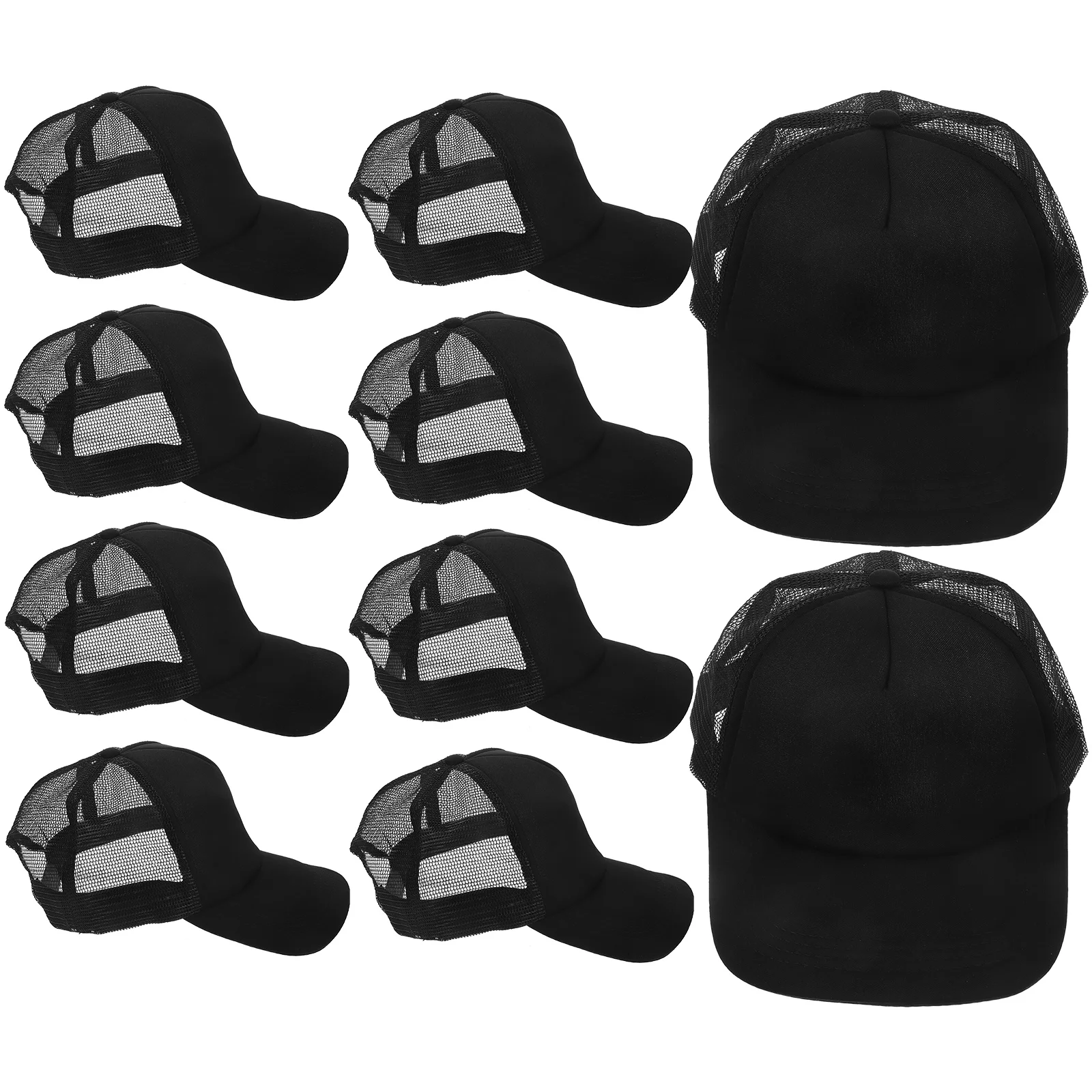 

Unisex Mesh Baseball Cap Polyester Trucker Hat Golf Dad Hat Snapback Hat Custom Black