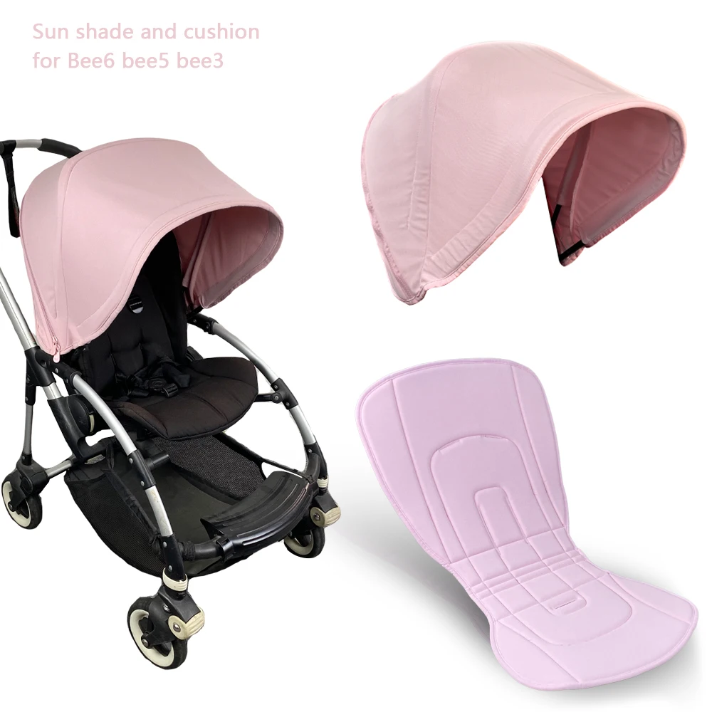 Baby Stroller Sun Shade Awning Canopy And Seat Cushion For Bugaboo Bee6 Bee5 Bee3 UV Proof Pram Cover Baby Stroller Accessories