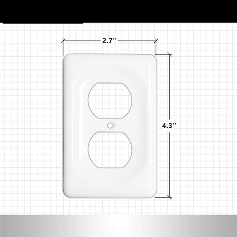 2Pack Ceramic Switch Plates Outlet Covers Switch Plate Cover White (Single Duplex)