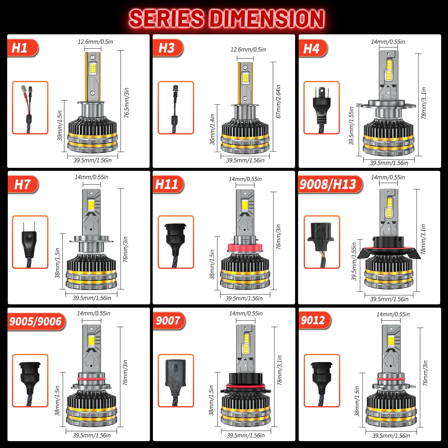 HYNBYZJ 1000W 1200000LM H7 H4 H11 LED Headlight Canbus H1 H3 H8 H9 9005 HB3 9006 HB4 9012 HIR2 Turbo Lamp 9007 9008 Car Light