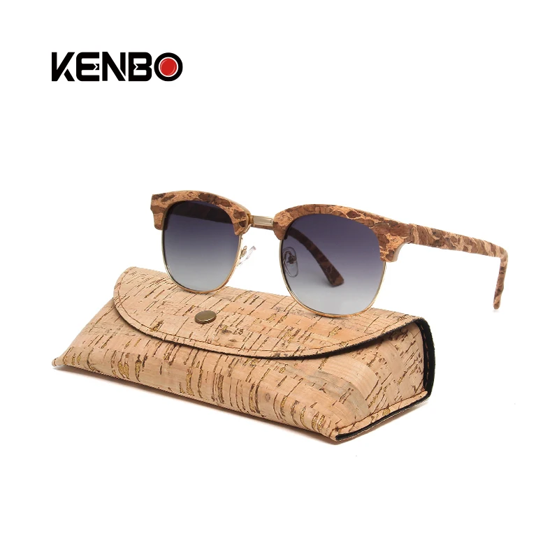 

Bamboo Grain Half Frame Sunglasses Square Polarized Wood Grain Case Sun Glasses Man Woman Fashion Retro Driving Mirror Eyewear