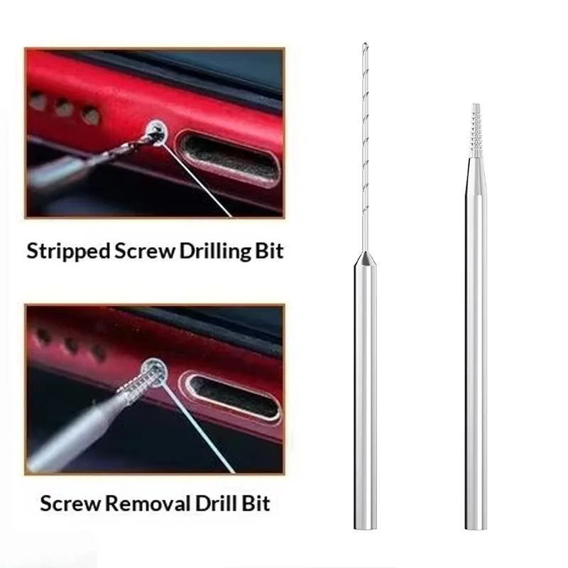 2Pcs Extra Hard Alloy Sliding Drill Bit Stripped Screw Extractor For Cell Phone Motherboard Screw Removal Daily Repair Supplies