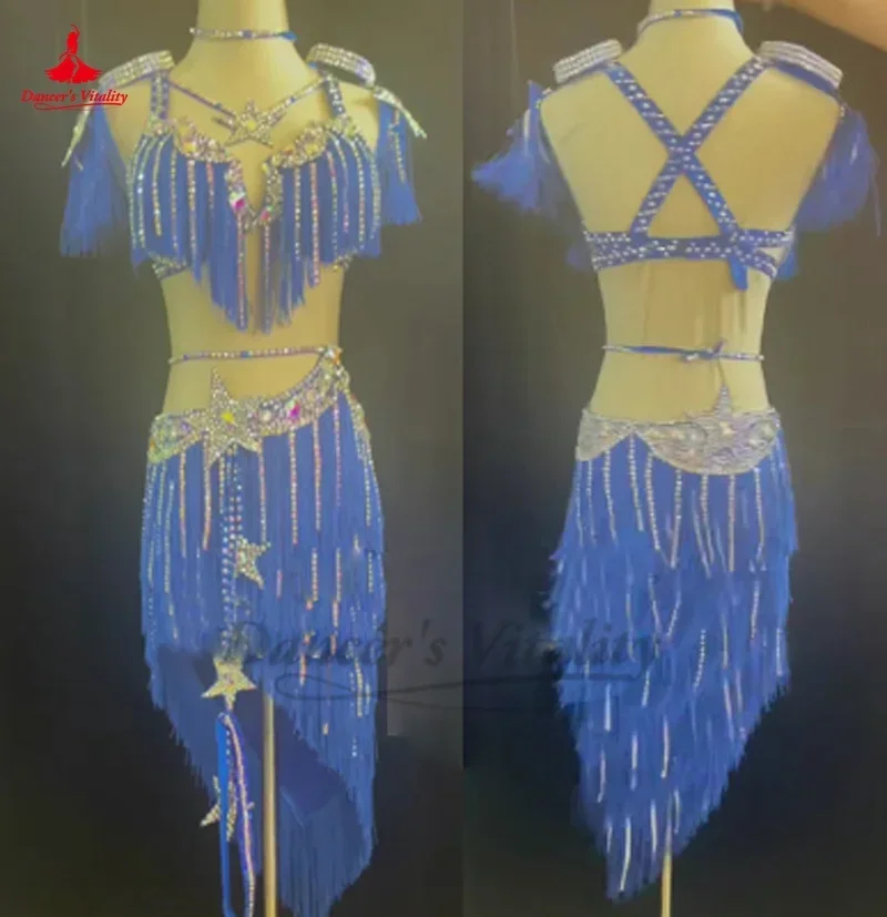 

Belly Dancer Costume for Women Female Customsized Oriental Bra Top+short Skirt 2pcs High-end Belly Dancing Competitoin Suits