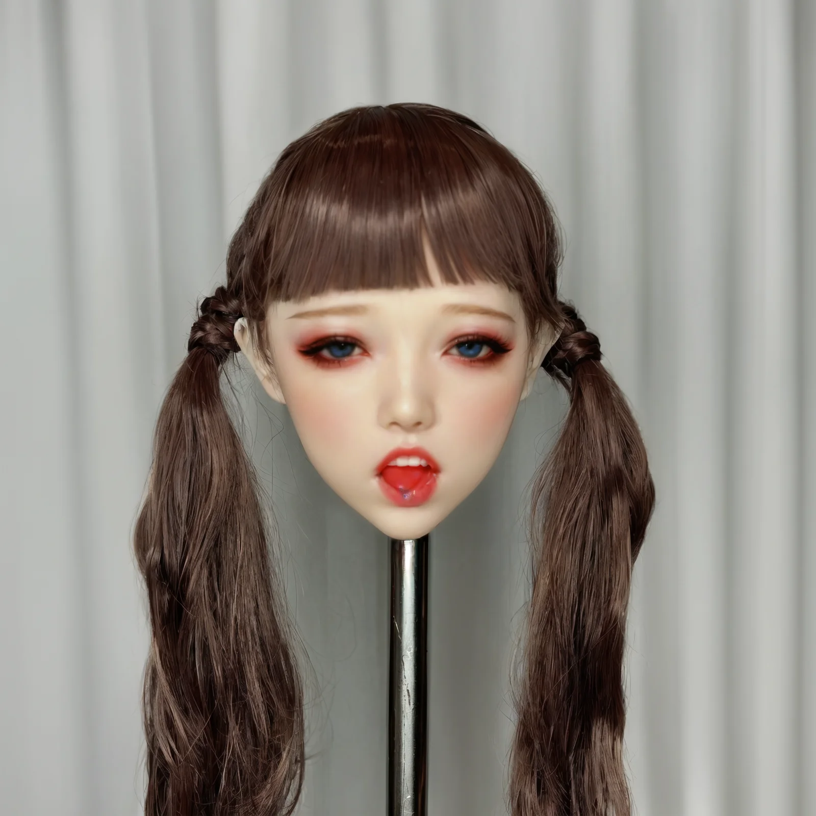 TPE doll single head,TPE material, art cosmetics, male adult toys, simulating female big head, real face, special mouth channel,
