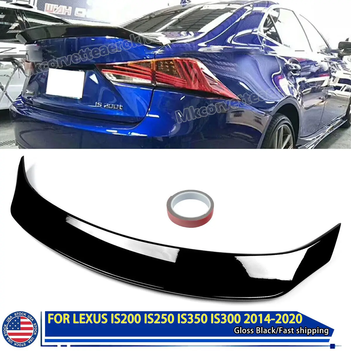 

Duckbill Trunk Spoiler Fit For Lexus IS250 IS300 IS350 IS200t 2014 2015 2016 2017 2018 2019 Arenntech Style Glossy Black Spoiler