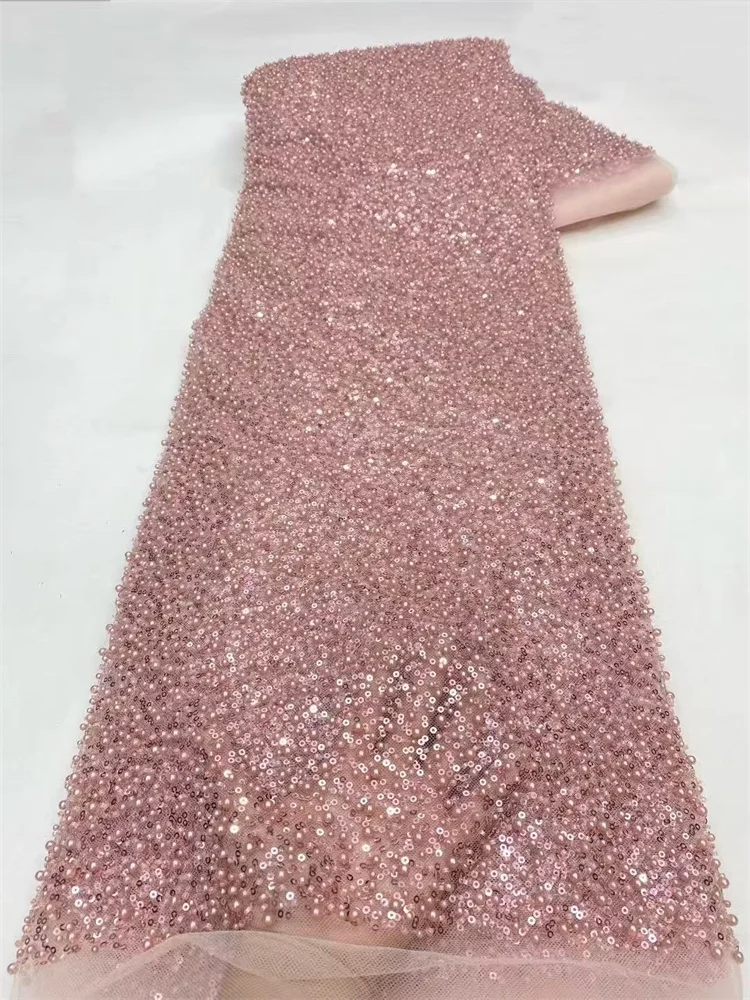 جديد جودة عالية تول الذهب أقمشة الدانتيل 2025 أنيقة الترتر مطرز الفرنسية شبكة نسيج الدانتيل للخياطة فستان الحفلات النسيج الساخن