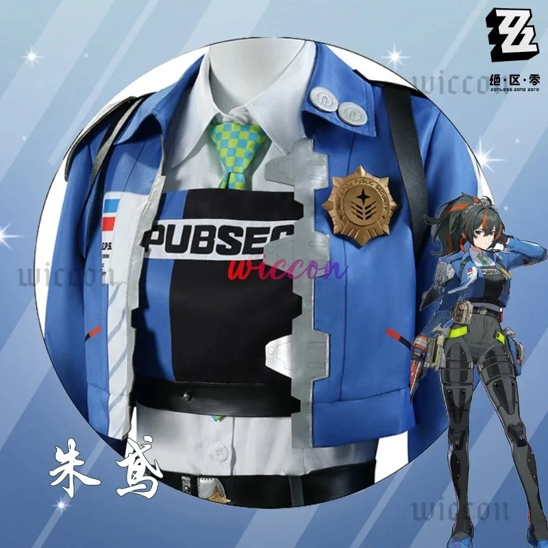 Чжу Юань Костюм Парик Косплей Zenless Zone Zero Criminal Investigation Специальная командаponse Eridu Uniformr, 7;k'2.s;9,