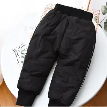 Baby Kids Thick Cotton Ski Pants Boys Girls Winter Plus Velvet Warm Trousers Toddle Waterproof Outdoor Pants For 1-6 Years Old 5