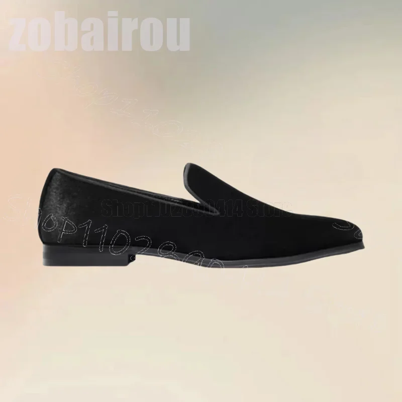 

Black Corduroy Low Top Penny Loafers Fashion Slip On Men Shoes Luxurious Handmade Party Banquet Office Dating Men Casual Shoes