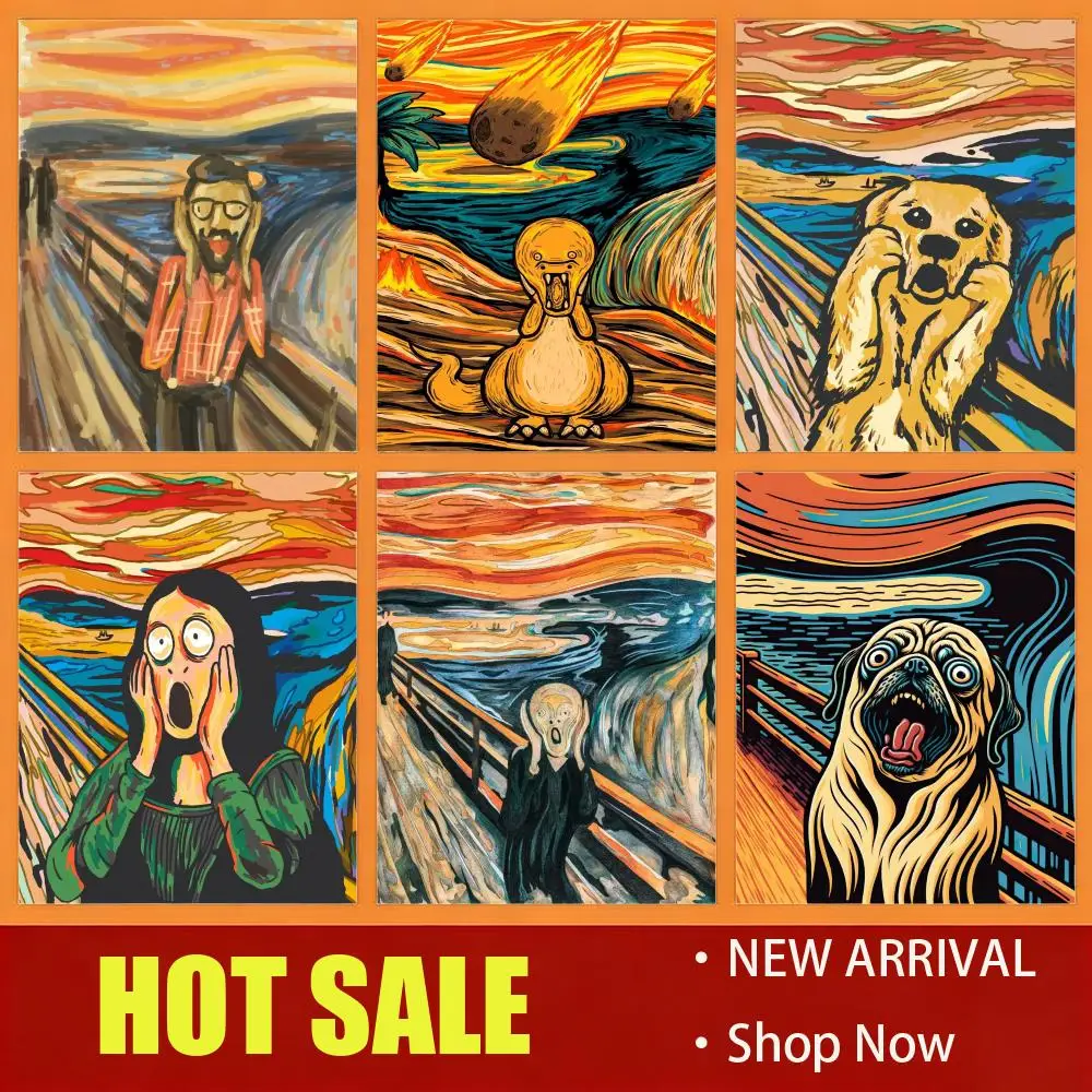 Iconic Edvard Munch Abstract Scream Poster Hot Item,  New Fashion, High Quality,Poster, Wall Art, Home Decor,Custom art,HD