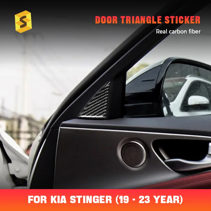 

Real Soft Carbon Fiber Door Triangle Sticker Trim Sticker For KIA Stinger 2019 2020 2021 2022 2023 Scratch-Resistant Durable
