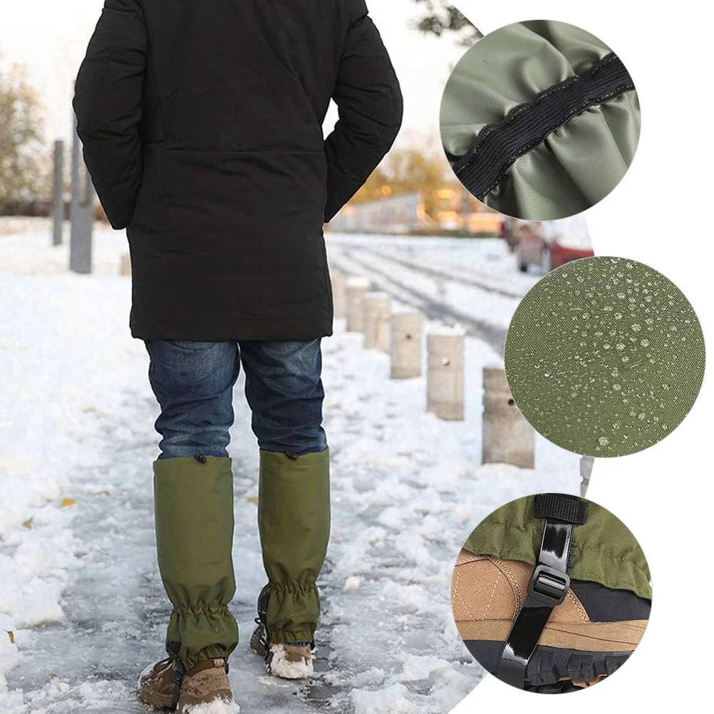 

1 Pair Winter Leg Protectors Outdoor Lightweight Waterproof Gaiters Hiking Climbing Sand Insect Resistant Elastic Leg Cover For