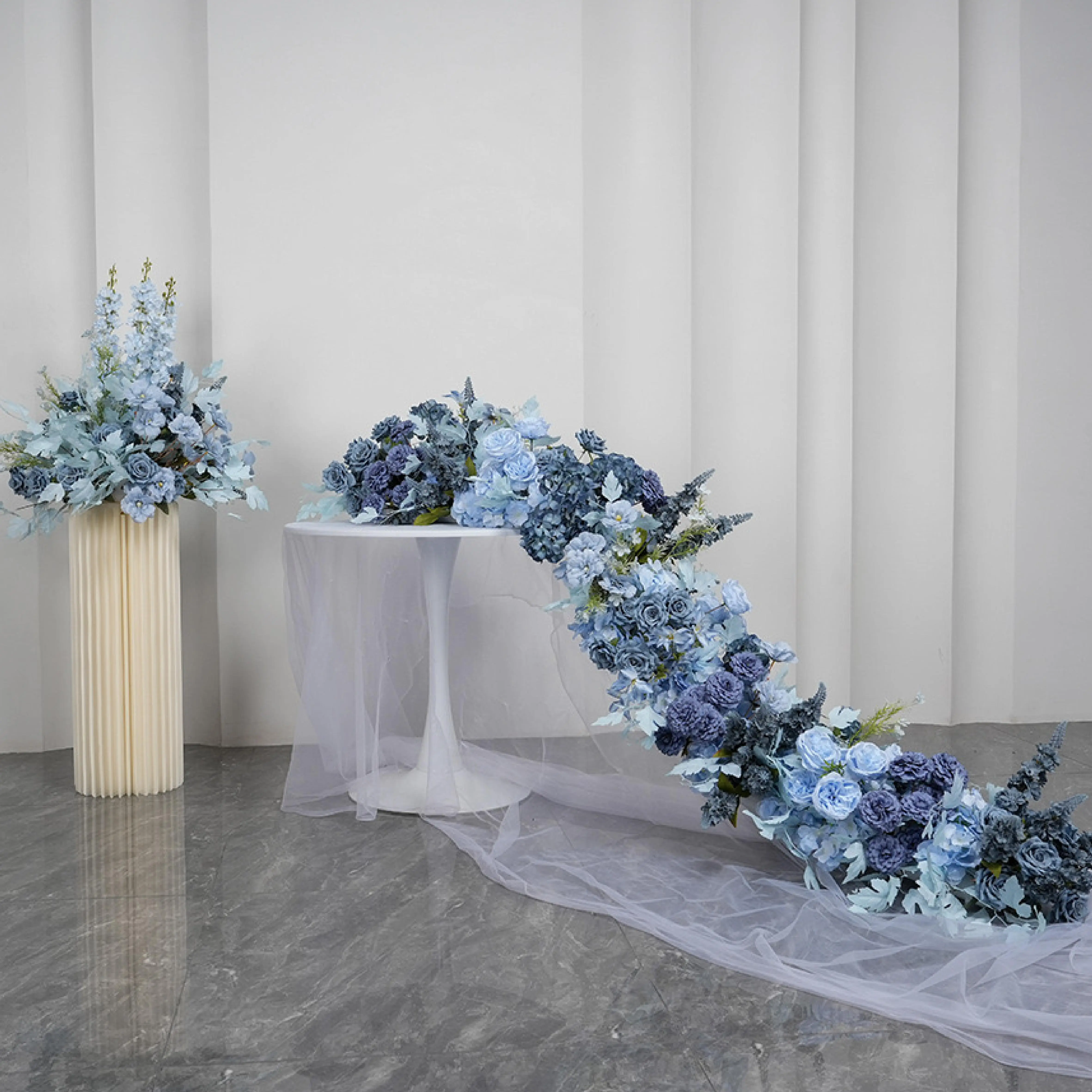 Blue Rose Artificial Flower for Wedding Decoration Ceremony Rose Runner Flower Engagenment Leading Road Flower Living Room Decor