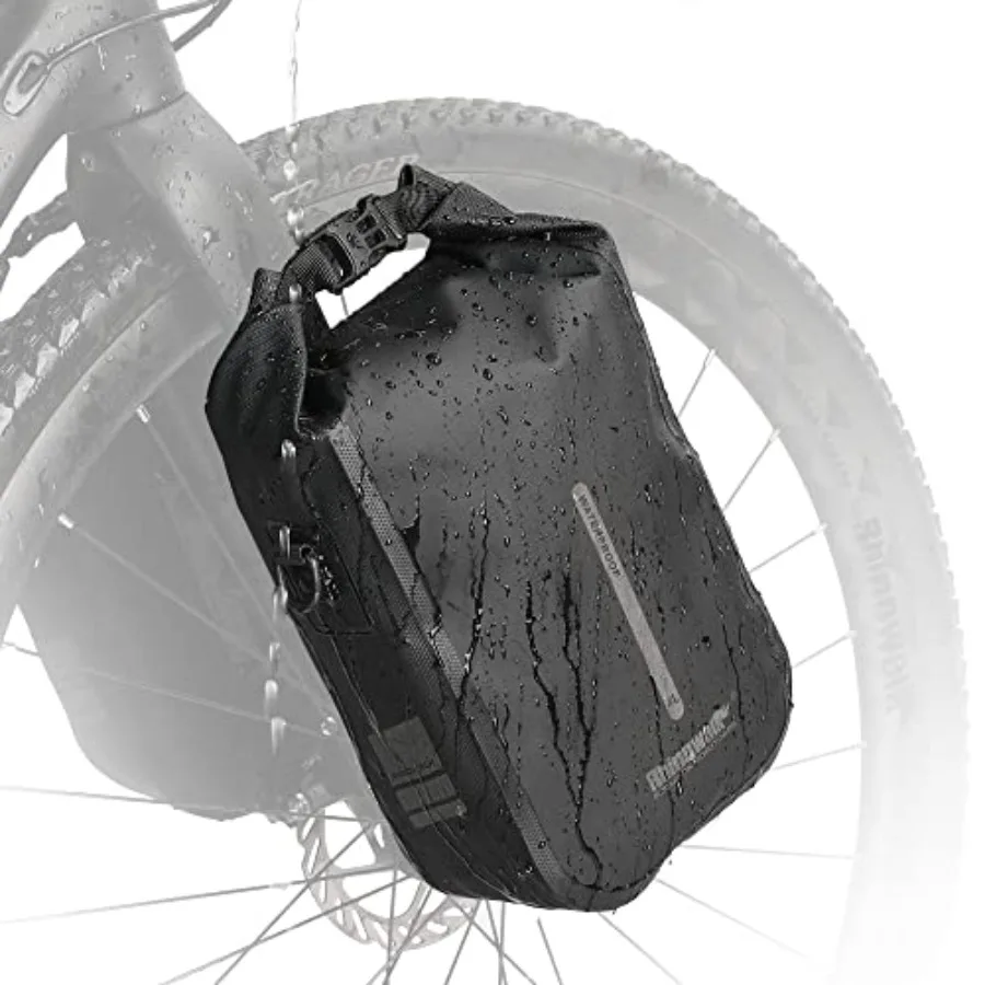 

Bike Front Fork Waterproof Pannier Saddle Fork Rack Bicycle Shoulder Bag for E-Scooter Mountain Bike Accessories [Black 4L]