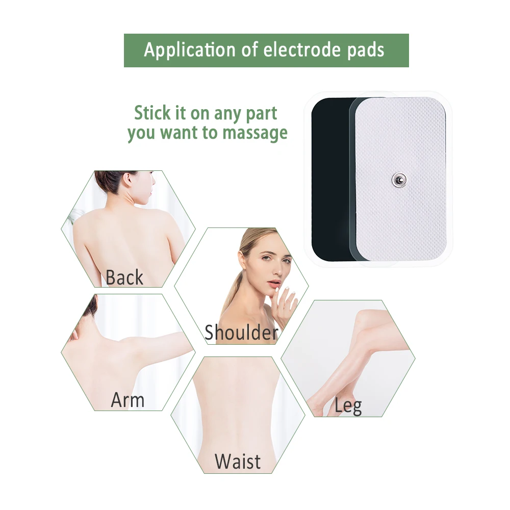 30/50/100PCS 5x9cm Reusable TENS EMS Electrode Pads Self-Adhesive Gel Patch Acupuncture Massage Replacement Pad Muscle Massager