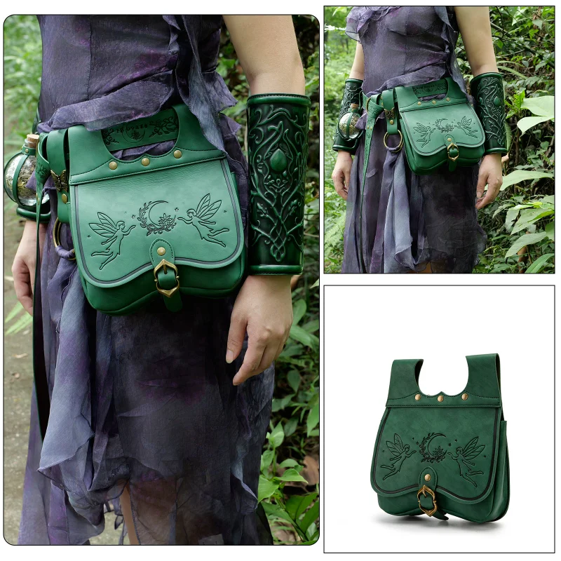 

2026 versatile Fantasy Forest Style Retro Belt Bag Flip Cover Waist Bag Forest Style Small Bag Medieval Decorative Waist Bag