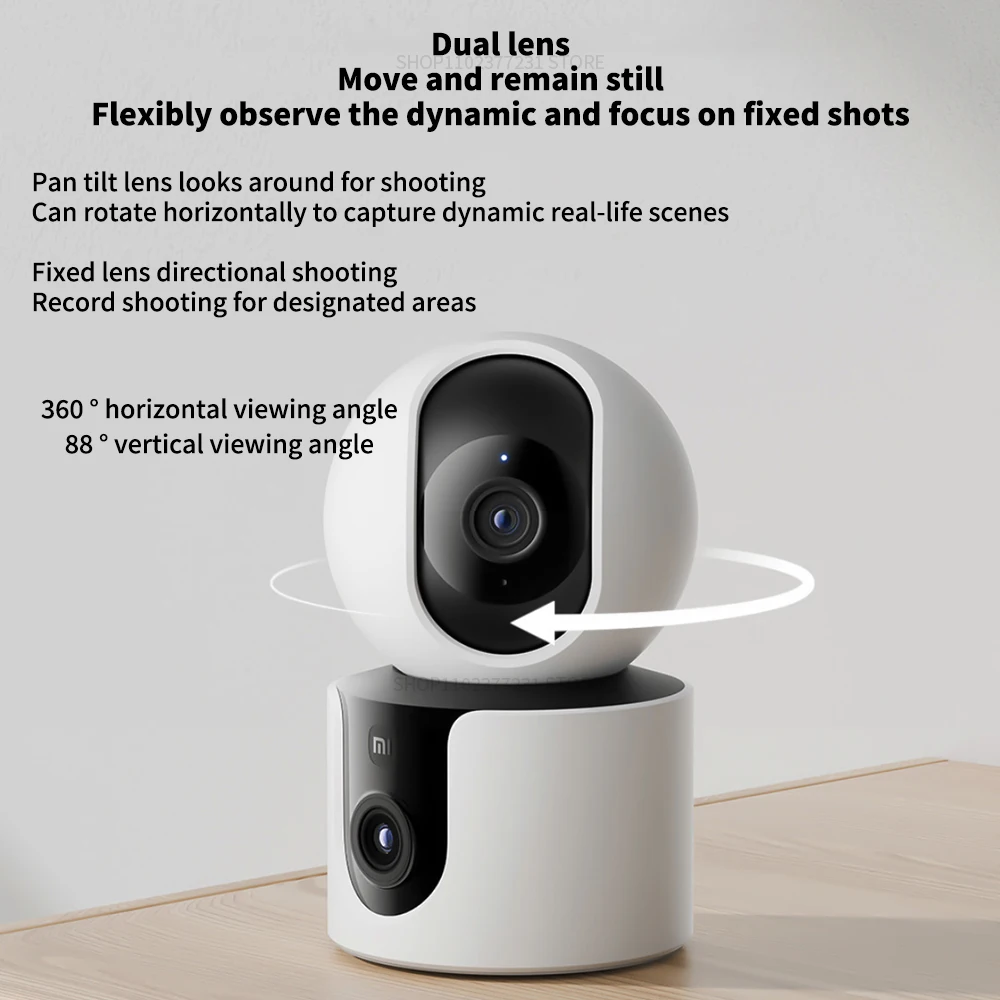 Xiaomi C300 Smart Camera Dual Lens PTZ 360° AI Detection 3 Million pixels Full Color Night Vision WiFi 6 Home Security Mi Home