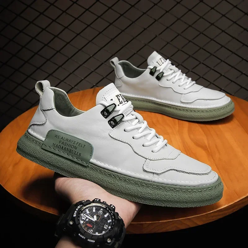 Zapatillas de deporte vulcanizadas transpirables hombre con cordones
