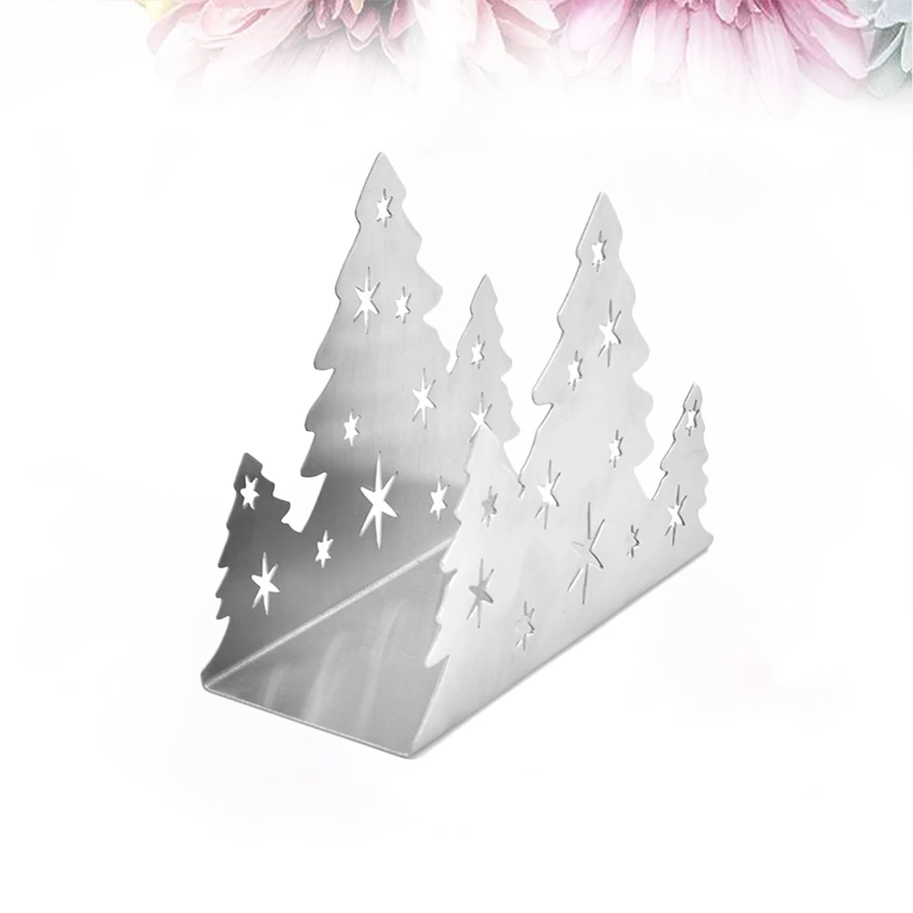 

Napkin Holder Christmas Tree Shape Stainless Steel Tissue Dispenser Paper Towel Rack Cut out St Napkin Holders