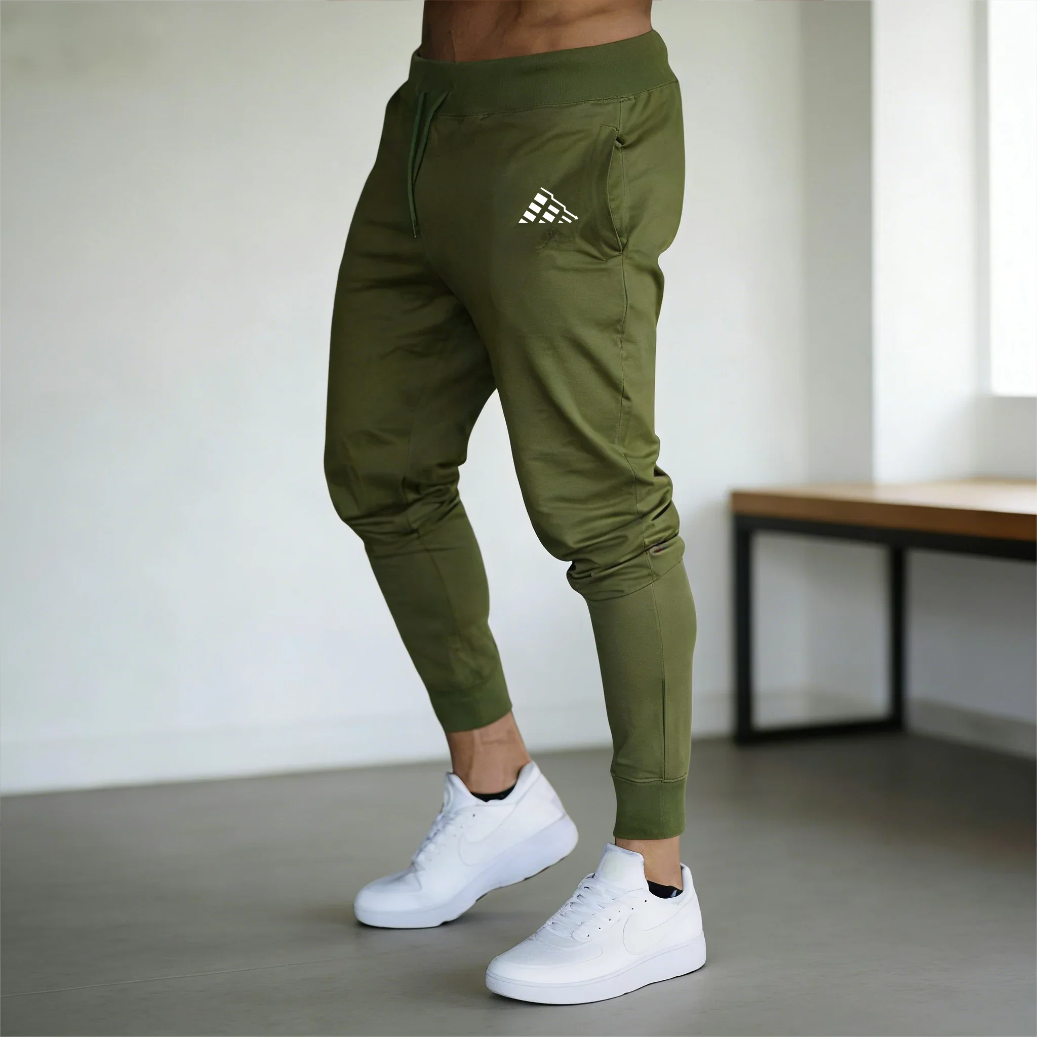 New Men's Blue Trend print Casual Sports Pants Running Workout Jogging Long Pants Gym Sport Trousers for Men Jogger Sweatpants