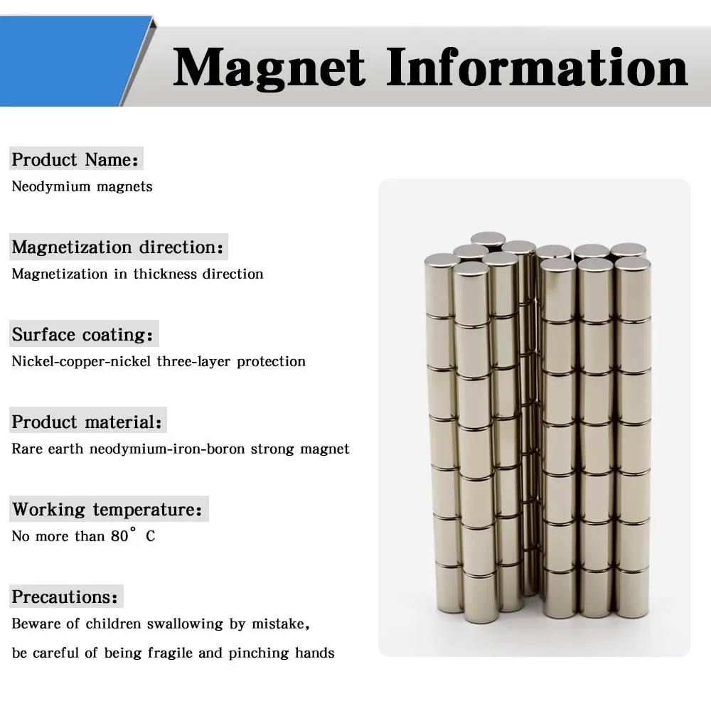 5x8mm Super Powerful Round Magnet Neodymium Magnet NdfeB N35 Strong Permanent Magnetic imanes Refrigerator Magnet
