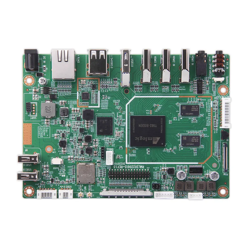 T982 ATSC3.0 Android TV Motherboard Quad Core ARM Cortex-A55 Up To 1.8GHz TV Motherboard