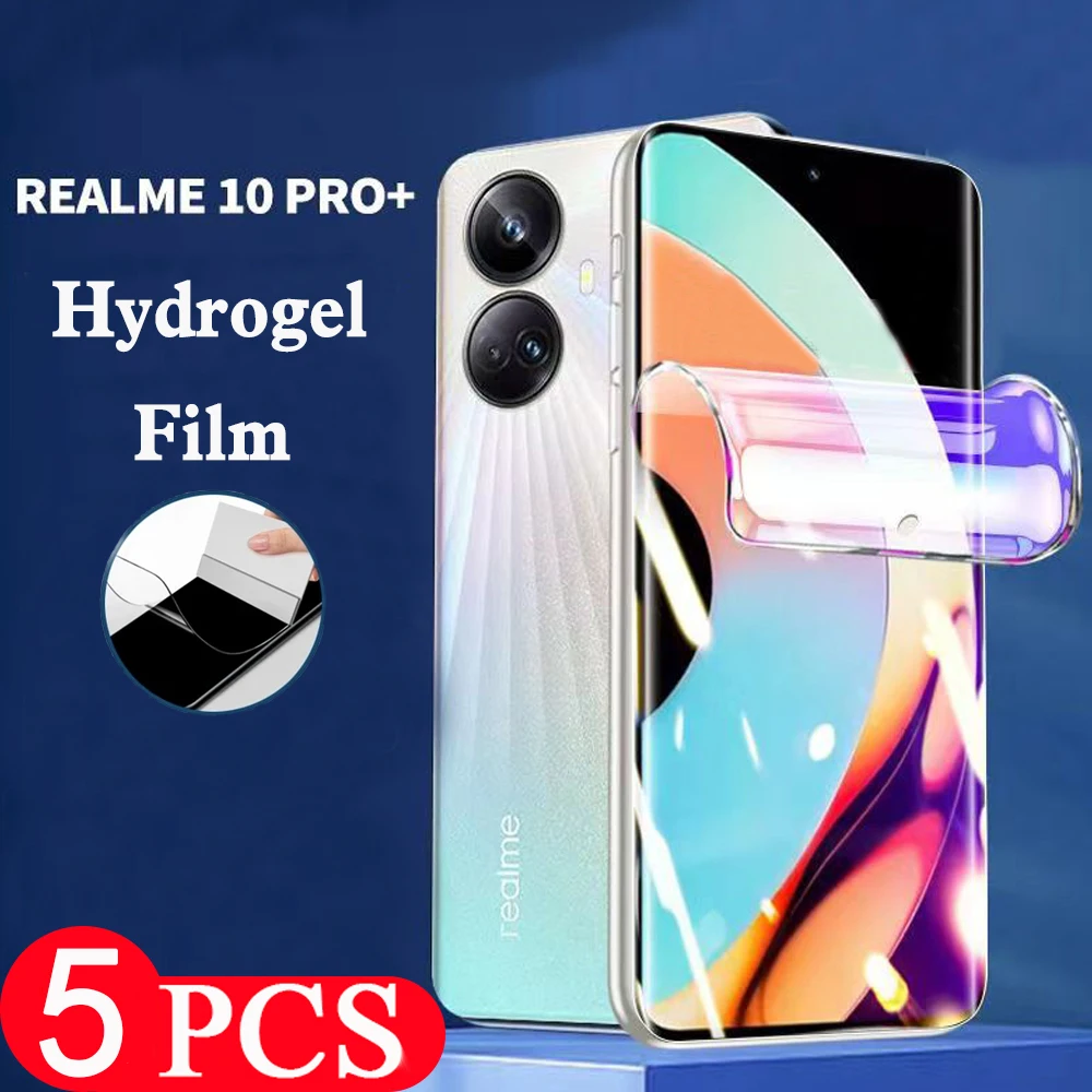 

5 шт. чехол для Realme 9 10 11 GT Neo 5 SE C55 GT2 pro plus 3 3T Гидрогелевая пленка защита для экрана телефона защитная пленка не стекло