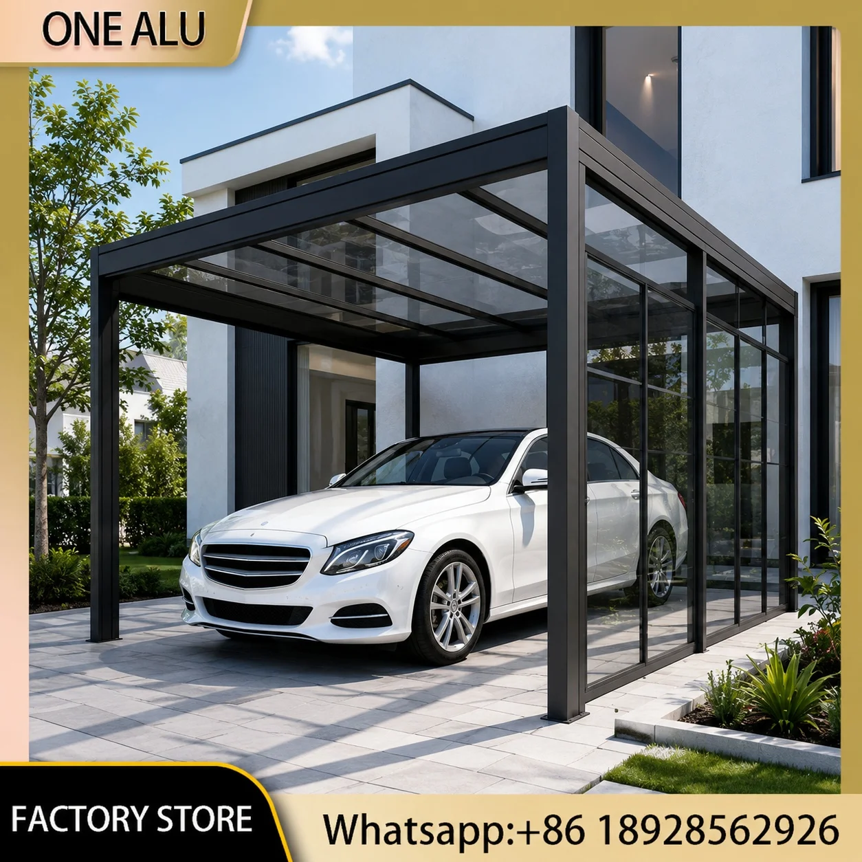 Heavy Snow Resistant customized Aluminum Retractable Foldable Waterproof Modern Car Garage with Polycarbonate Roof carport