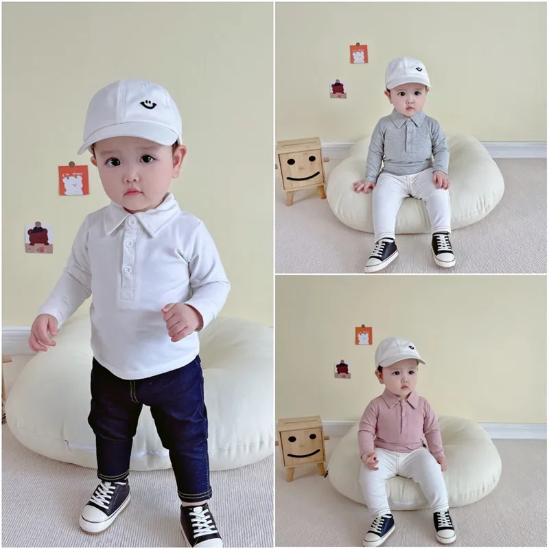 

Infant boy baby t-shirt lapel shirt spring and autumn children long-sleeved top male baby cotton bottoming shirt