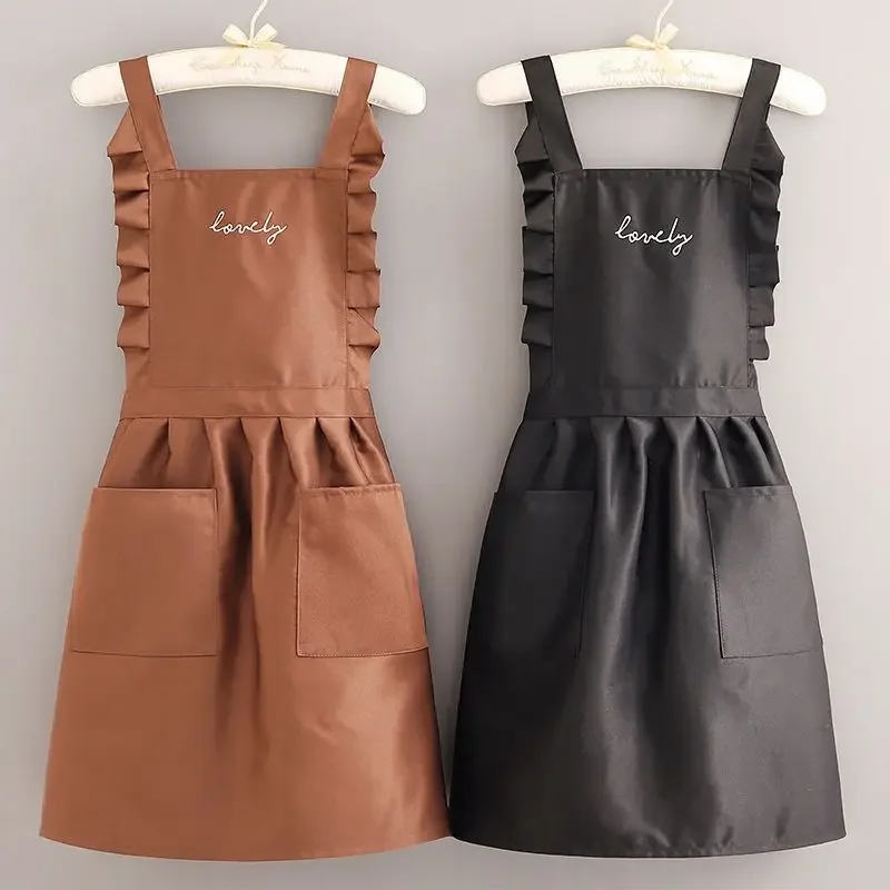 Princess Style Apron, Waterproof Floral Restaurant Barista Work Uniform Apron, Suitable For Restaurants/Hotels/Gardening